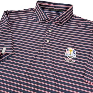 RLX Ralph Lauren Ryder Cup 2020 Polo Shirt Mens XL Navy Striped Golf Logo